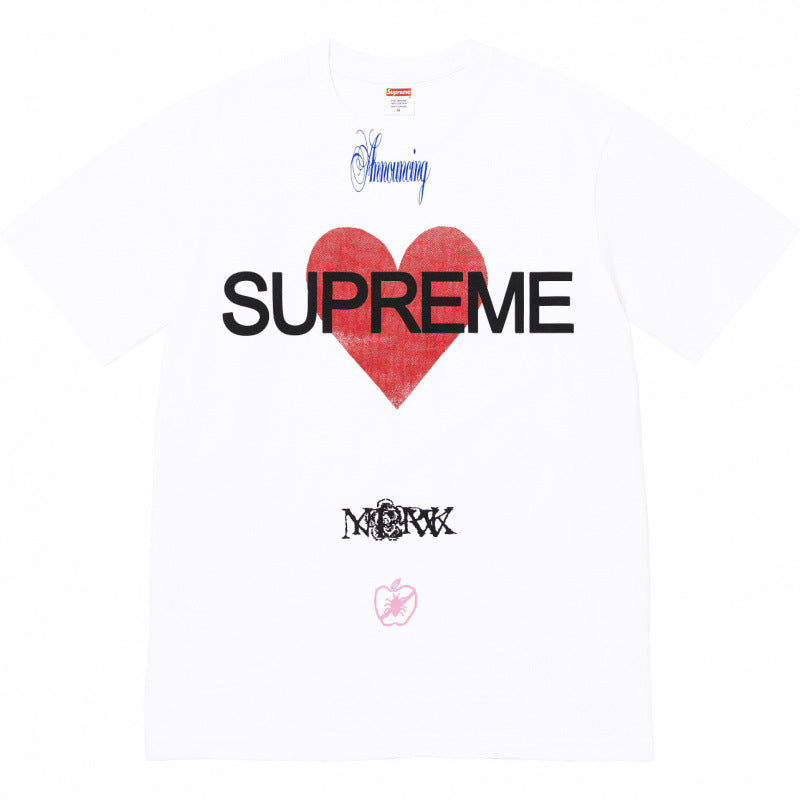 Supreme Heart Logo Graphic T-Shirt - White