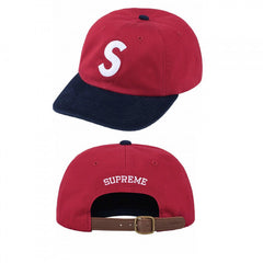 Supreme Two-Tone S Logo 6-Panel Cap - Red / Navy