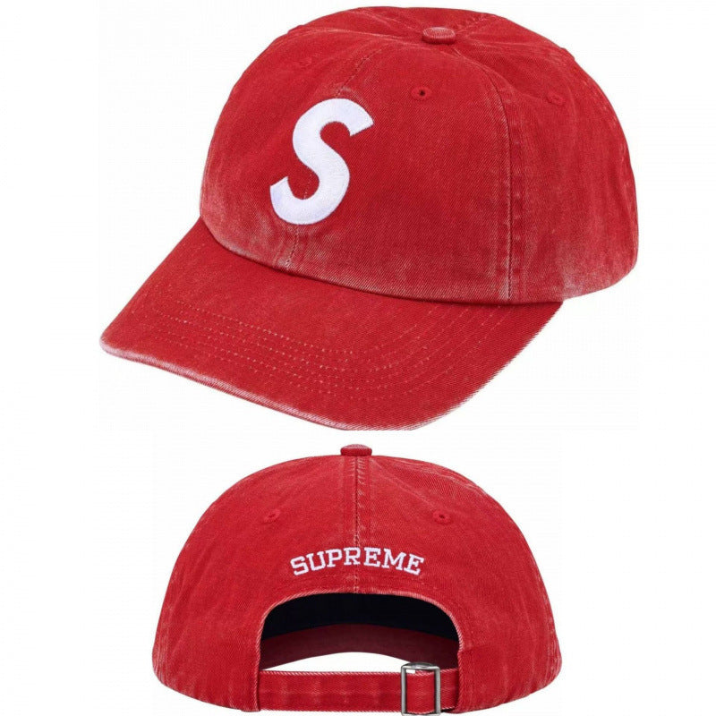 Supreme Washed S Logo 6-Panel Cap - Red