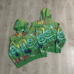 Vale Forever "Vale Graffiti" Vintage Zip-Up Hoodie (Green)