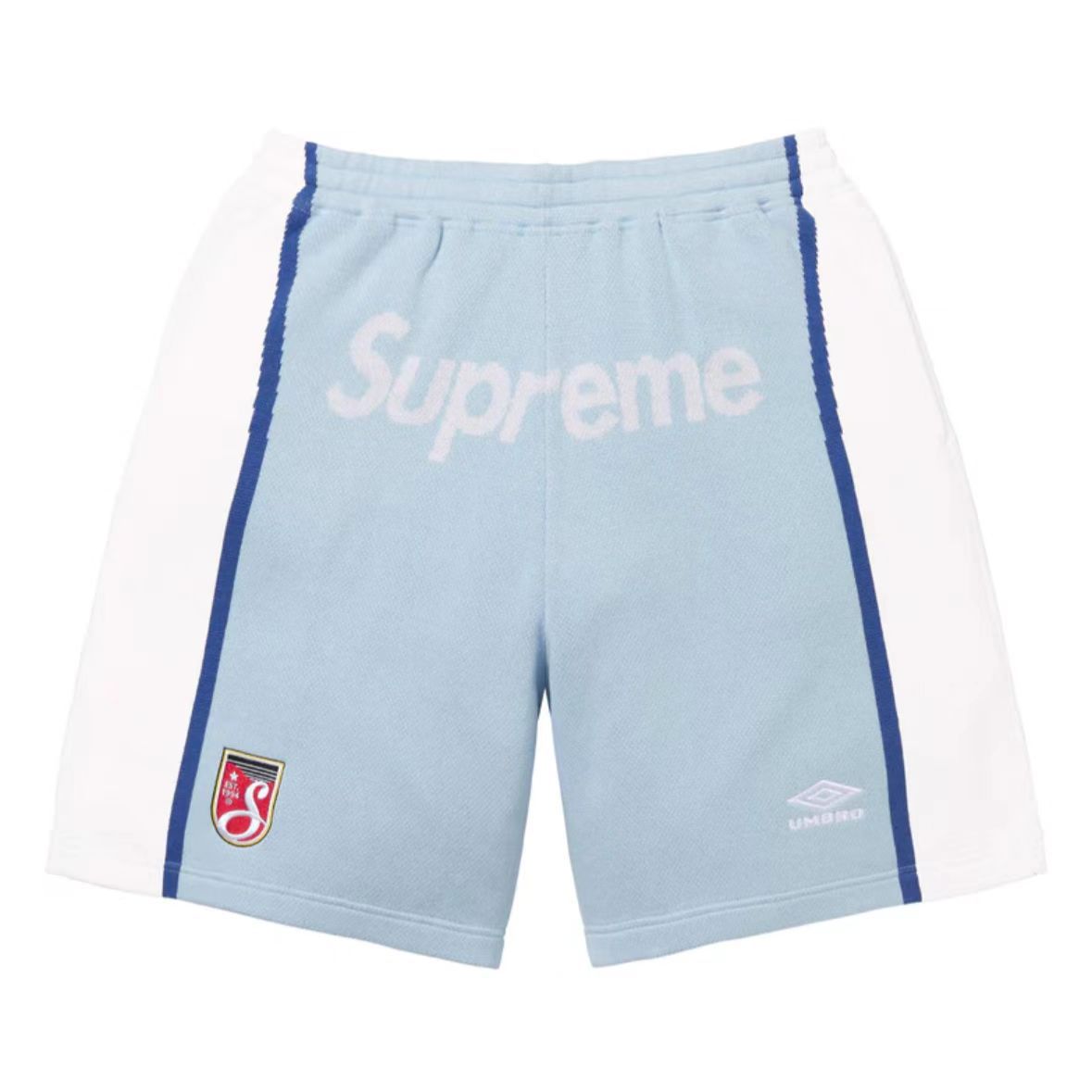 Supreme Collaboration Colorblock Soccer Shorts - Sky Blue