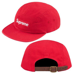 Supreme Small Box Logo Leather Strapback Cap - Red