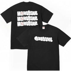 Supreme Stacked Typography Graphic T-Shirt - Black