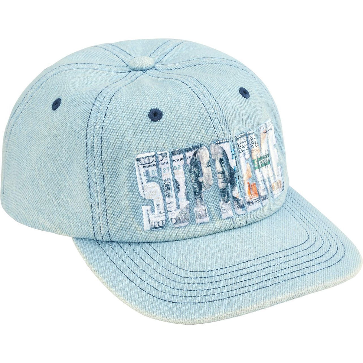 Supreme Metallic Photo Applique 6-Panel Cap - Light Blue