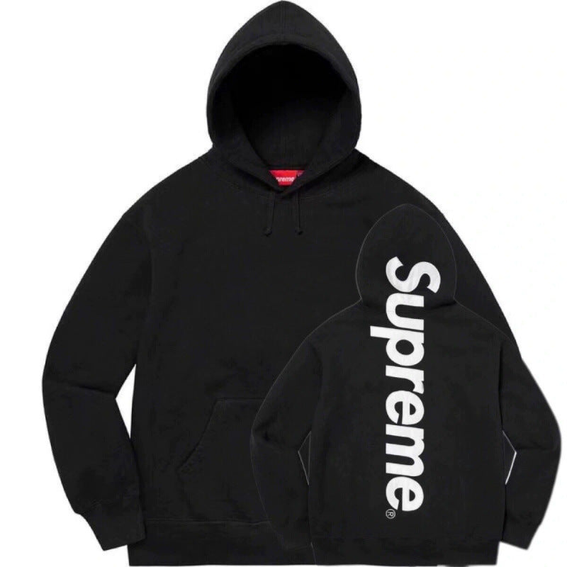 Supreme Vertical Logo Pullover Hoodie — Black