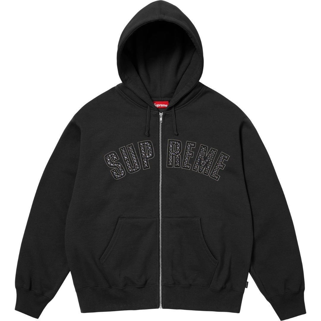 Supreme Tonal Logo Zip Up Hoodie – Black