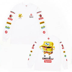 Supreme x SpongeBob SquarePants x Castelli Racing L/S Tee – White