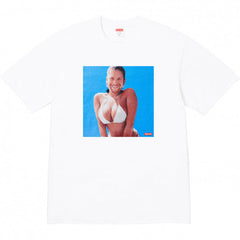 Supreme Blue Background Photo Tee - White
