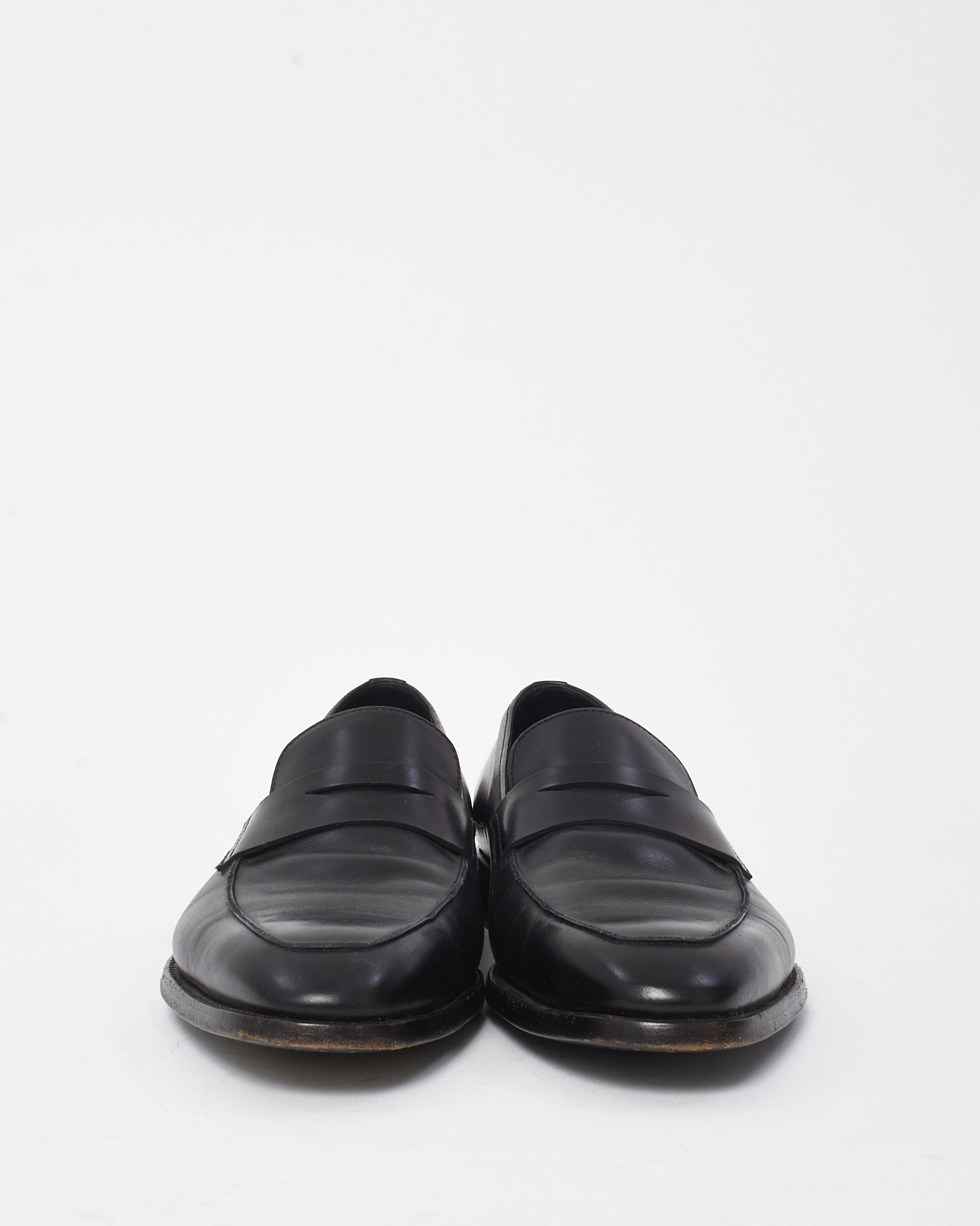 Dior Men's Black Leather Semi-Pointed Toe Loafers - 43 MEN