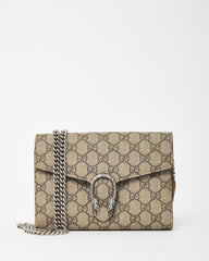 Gucci Beige & Ebony Monogram GG Supreme Canvas Dionysus WOC Crossbody Bag
