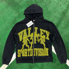 Vale Forever Vintage Wash Graphic Full-Zip Hoodie (Black / Valley Sport Division)