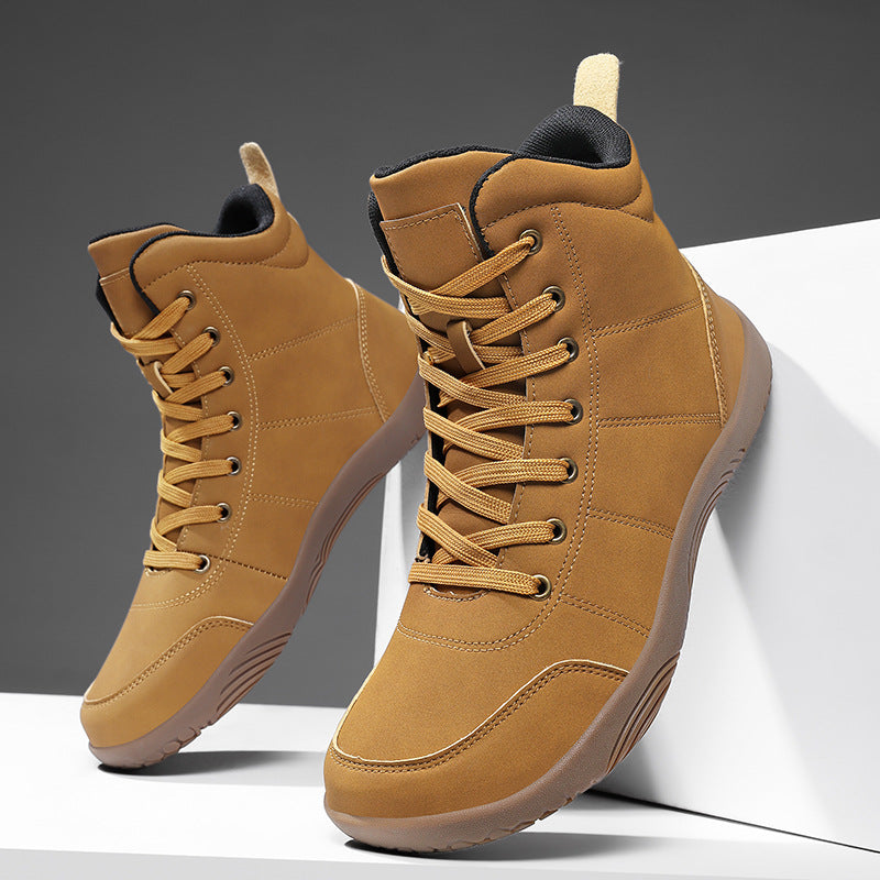 Leather High-top Wide-toe Outdoor Hiking Men's Sports Shoes
