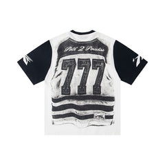 Hellstar High-Definition Graphic Spliced Short Sleeve T-Shirt – White