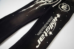 Hellstar Fleece Washed Graphic Sweatpants (Black)